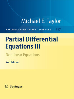 cover image of Partial Differential Equations III